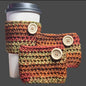 Hand-Crocheted Coffee Koozies – Autumn Colors, Acrylic Yarn set of 3