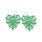 Green Spider Web Earrings – 3D Printed Halloween Jewelry